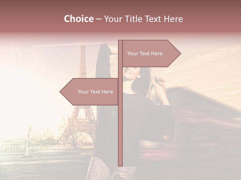 Sky Travel Icons Way PowerPoint Template