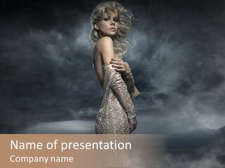 Wind Gray Chic PowerPoint Template