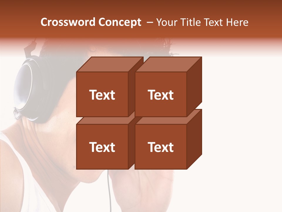 Record Headphones Guy PowerPoint Template