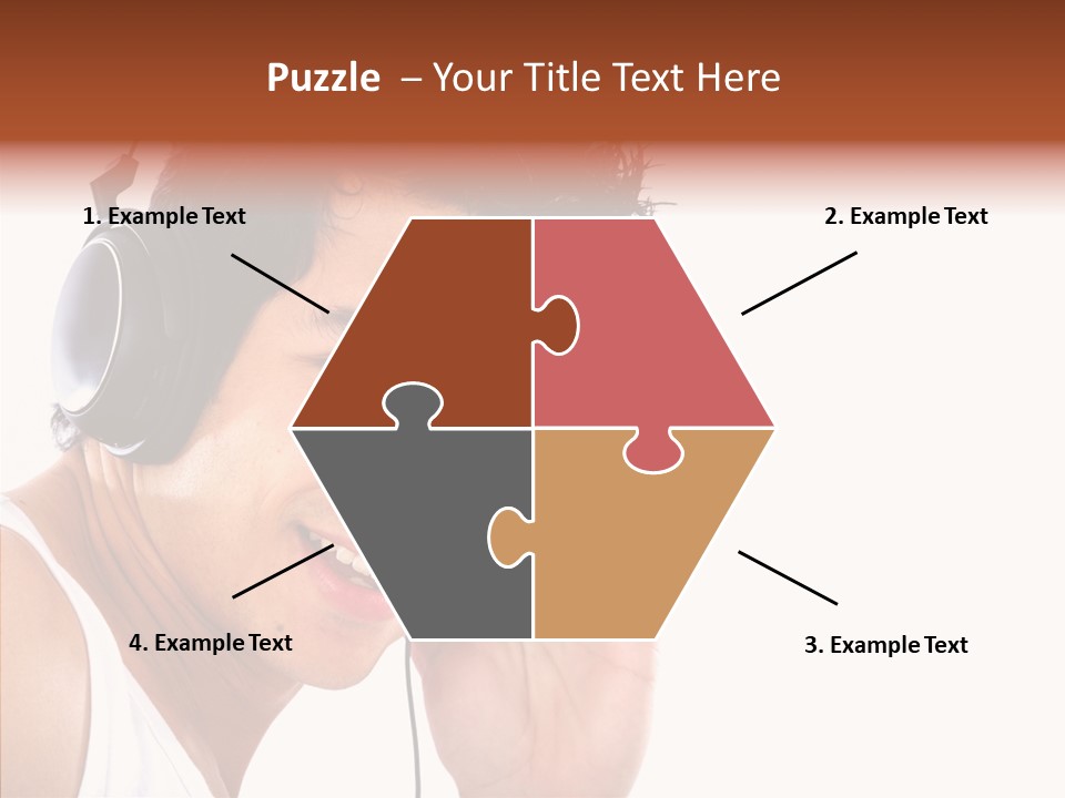 Record Headphones Guy PowerPoint Template