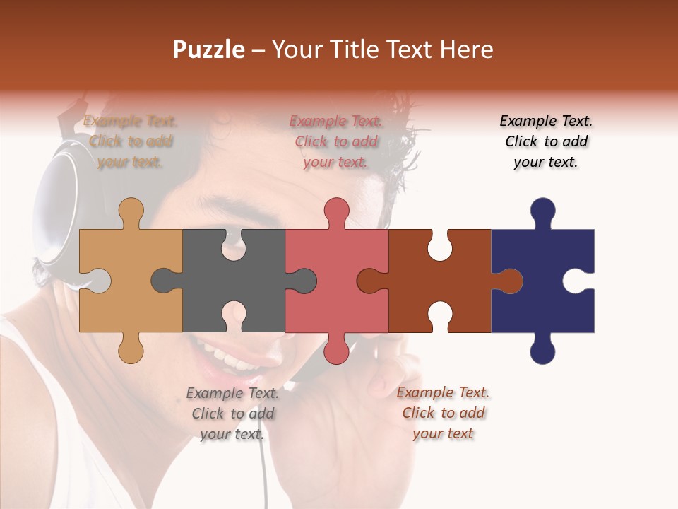 Record Headphones Guy PowerPoint Template