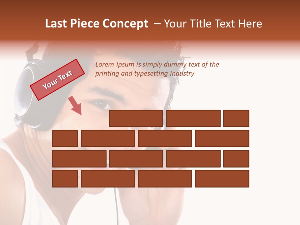 Record Headphones Guy PowerPoint Template