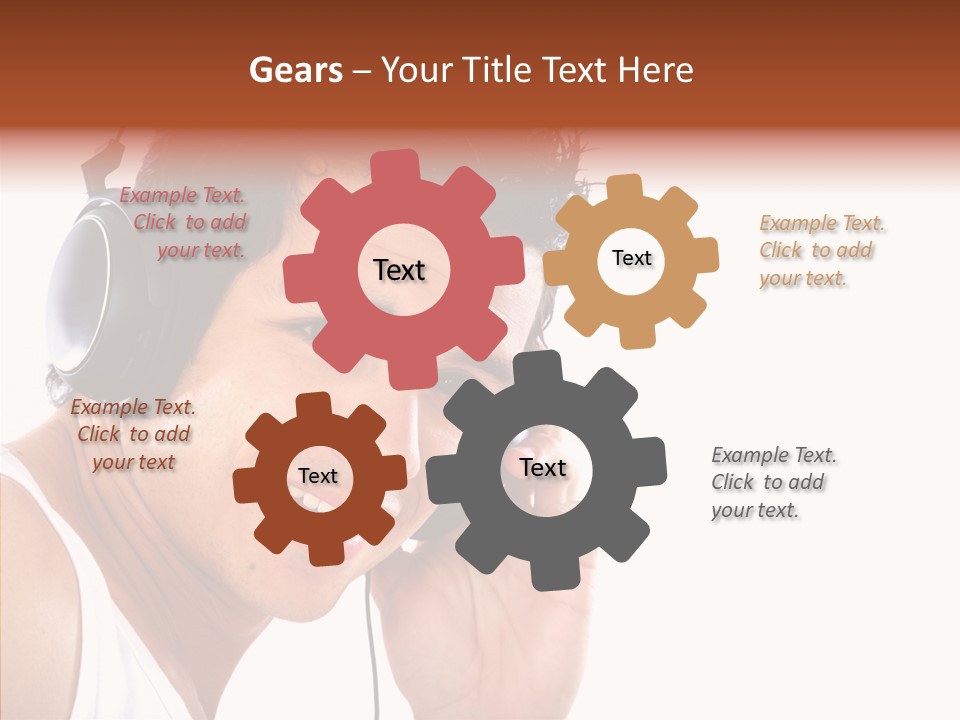 Record Headphones Guy PowerPoint Template