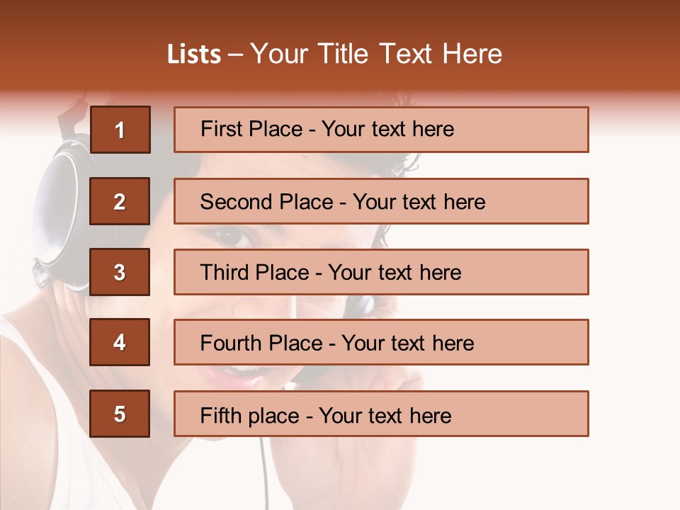 Record Headphones Guy PowerPoint Template