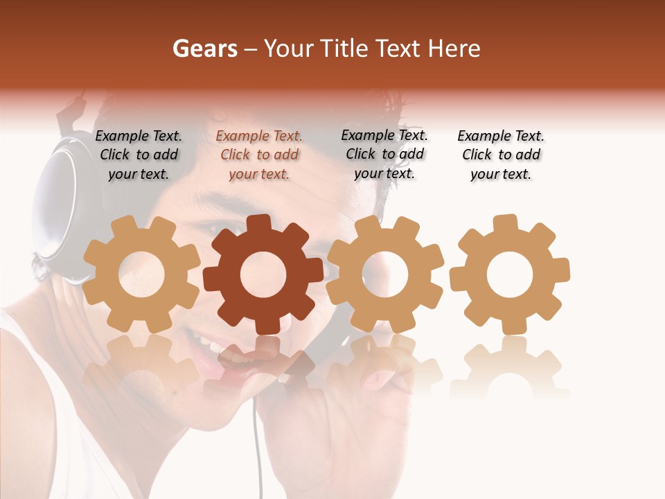 Record Headphones Guy PowerPoint Template