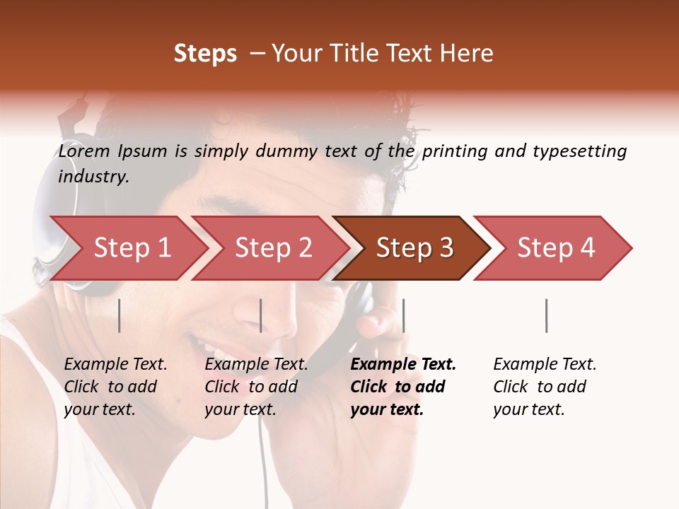 Record Headphones Guy PowerPoint Template