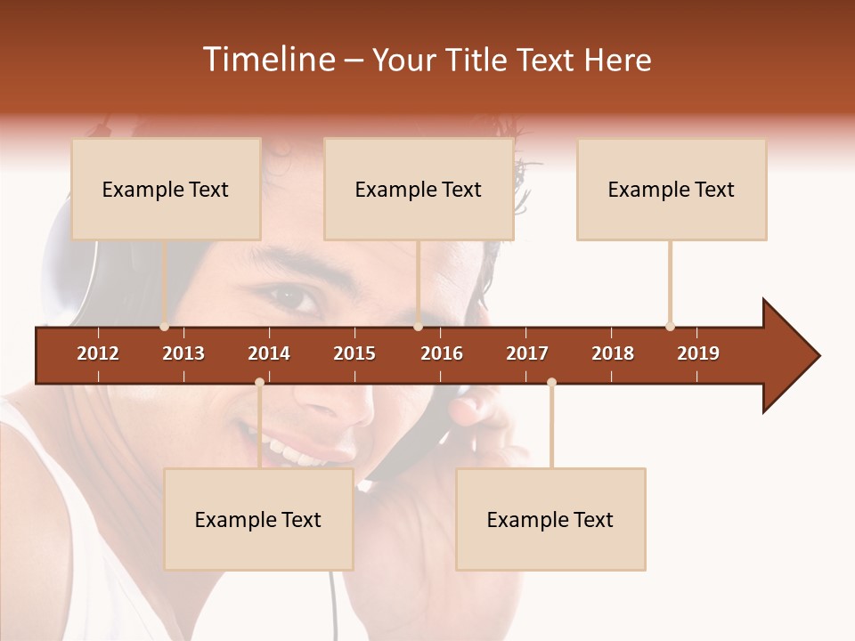 Record Headphones Guy PowerPoint Template