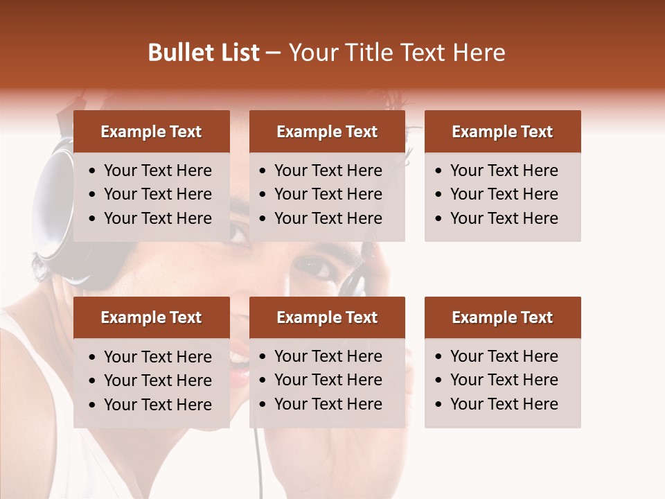 Record Headphones Guy PowerPoint Template