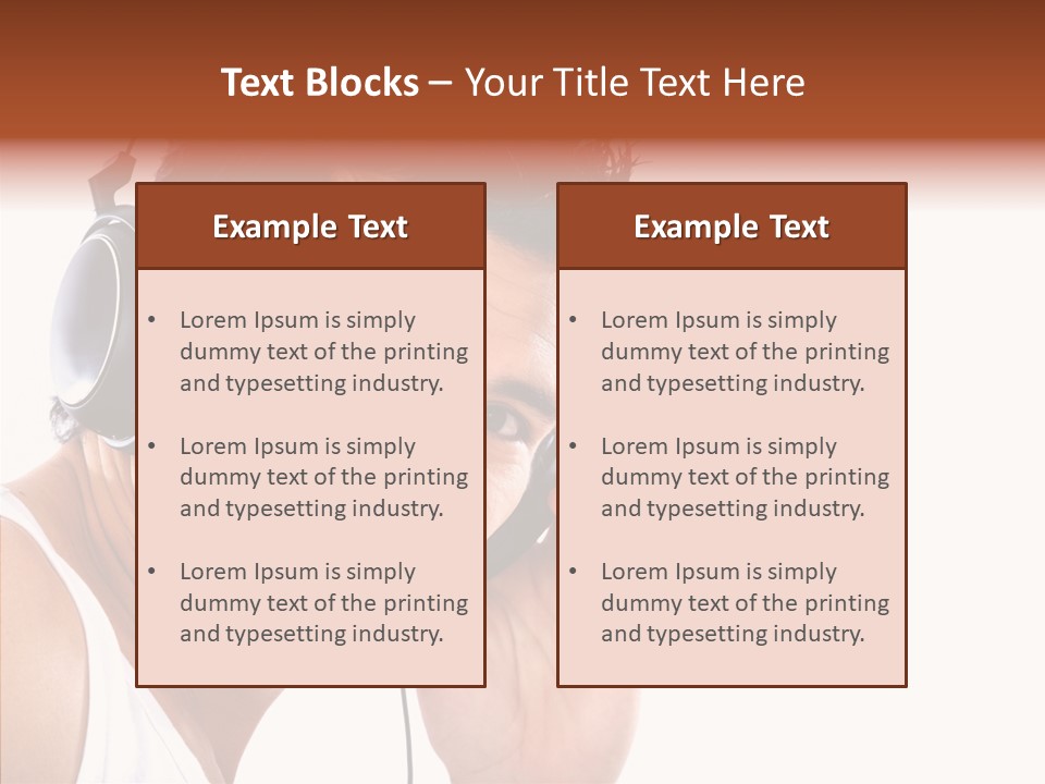 Record Headphones Guy PowerPoint Template