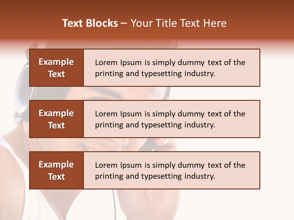 Record Headphones Guy PowerPoint Template
