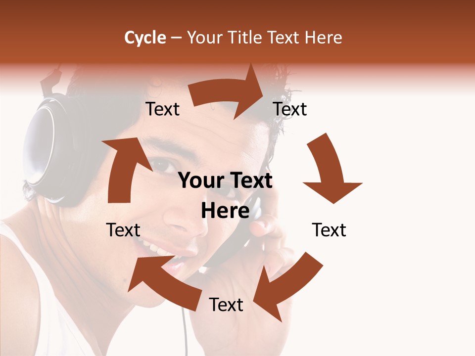 Record Headphones Guy PowerPoint Template