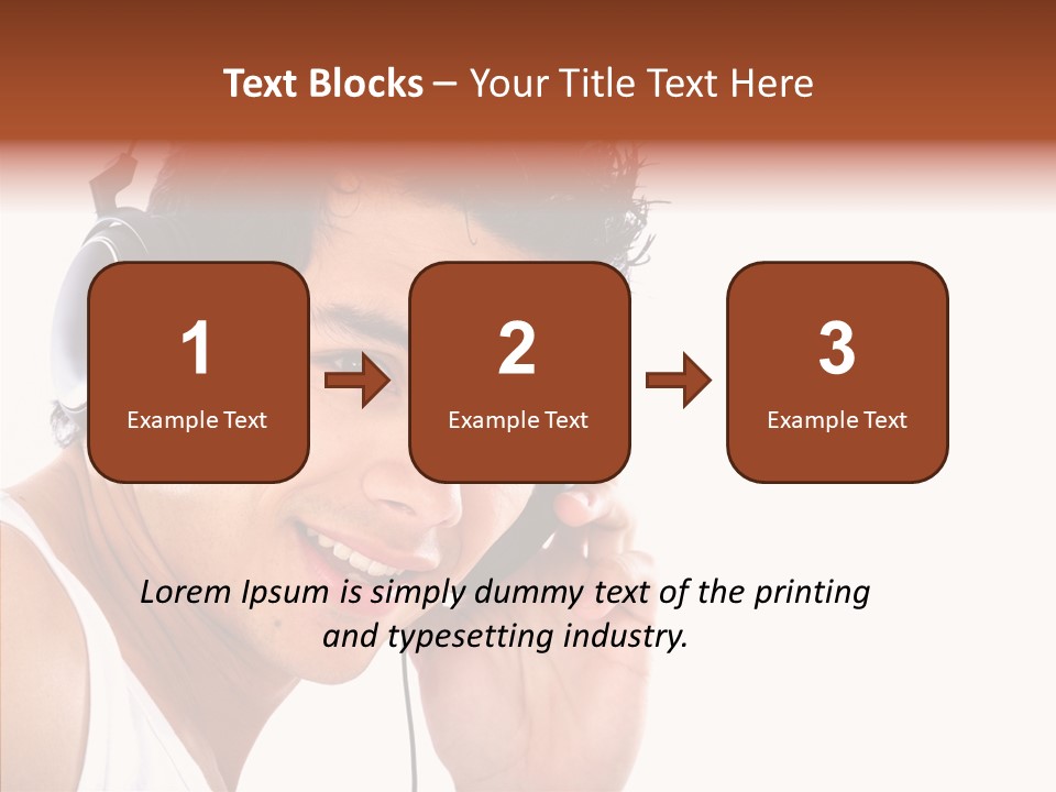 Record Headphones Guy PowerPoint Template