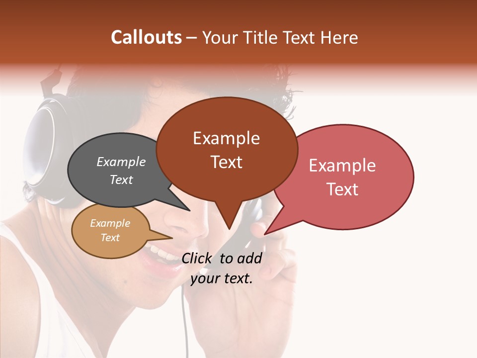 Record Headphones Guy PowerPoint Template