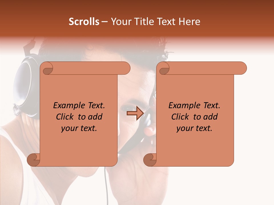 Record Headphones Guy PowerPoint Template