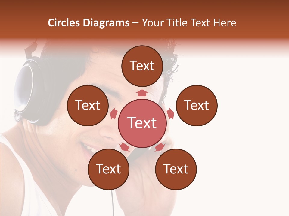 Record Headphones Guy PowerPoint Template