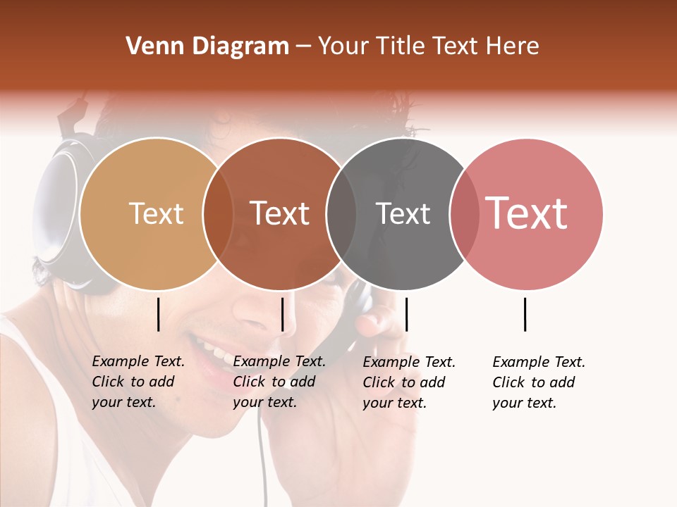 Record Headphones Guy PowerPoint Template