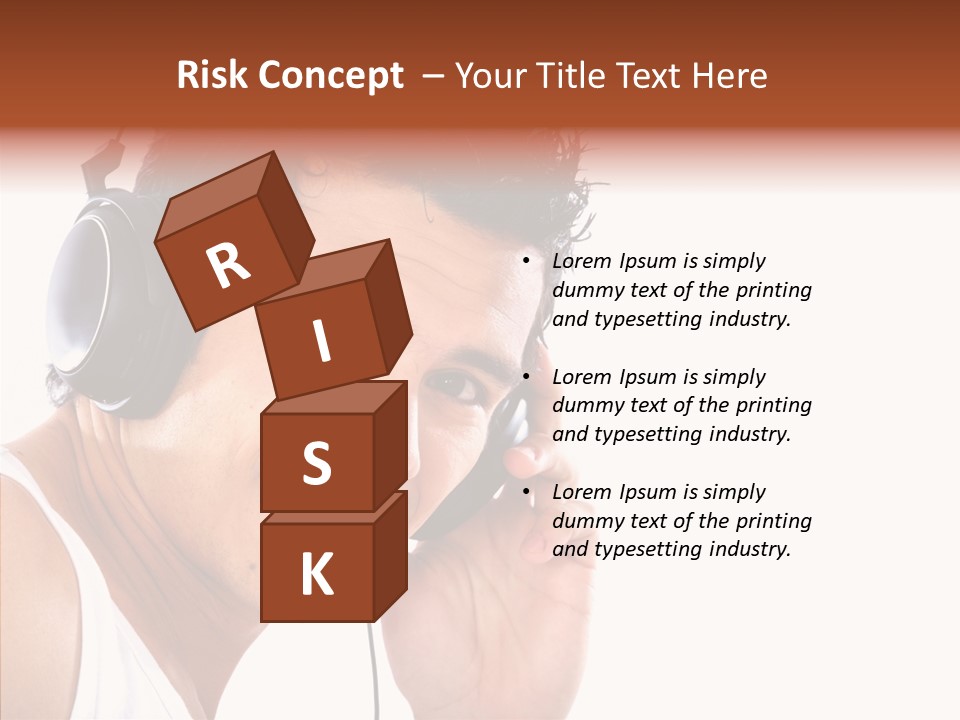 Record Headphones Guy PowerPoint Template