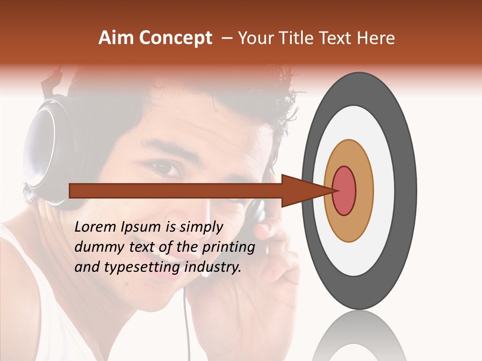 Record Headphones Guy PowerPoint Template