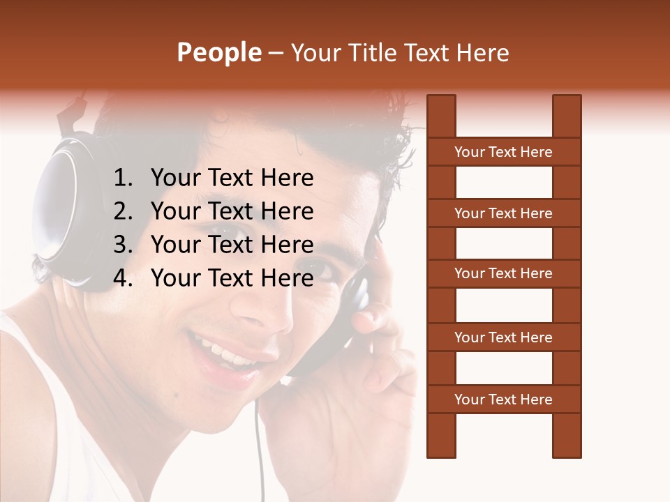 Record Headphones Guy PowerPoint Template