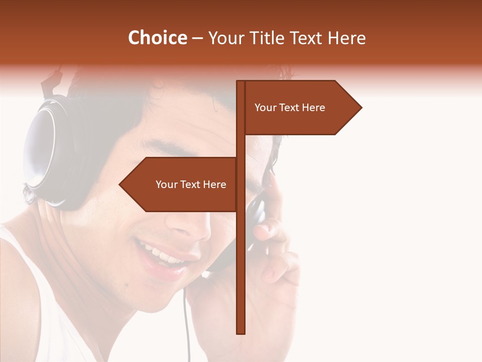 Record Headphones Guy PowerPoint Template