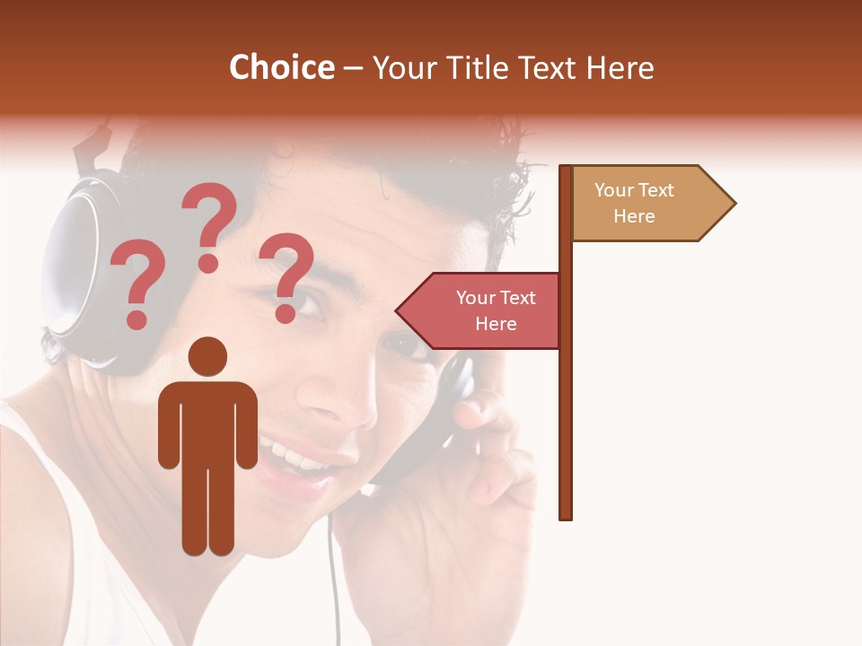 Record Headphones Guy PowerPoint Template