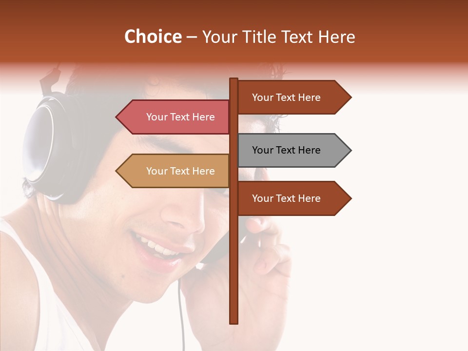 Record Headphones Guy PowerPoint Template