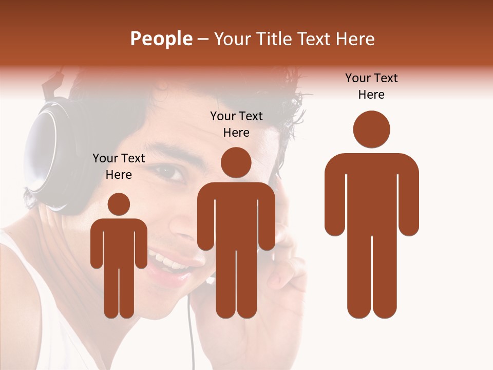 Record Headphones Guy PowerPoint Template