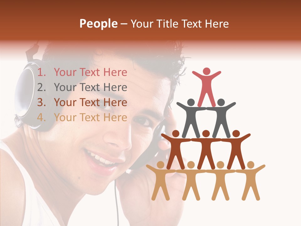 Record Headphones Guy PowerPoint Template