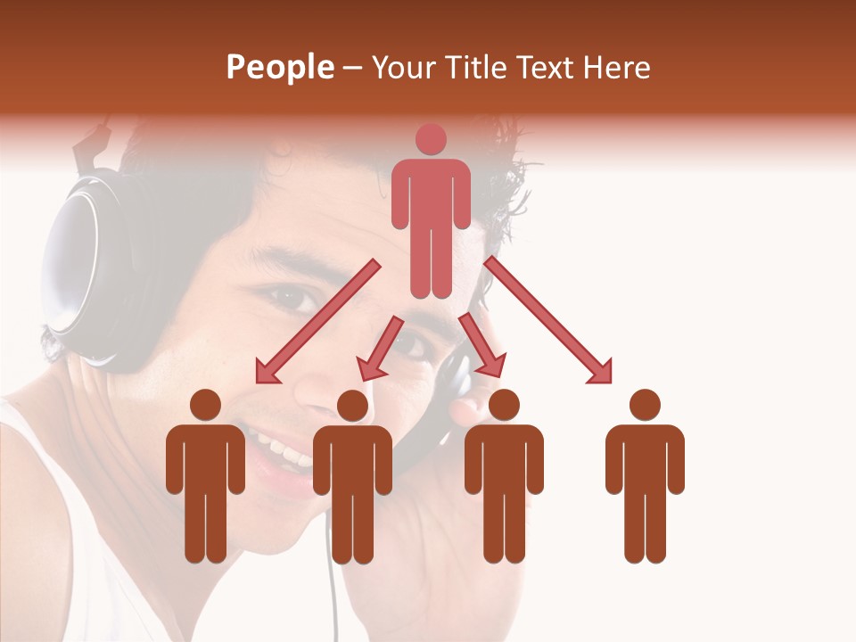 Record Headphones Guy PowerPoint Template