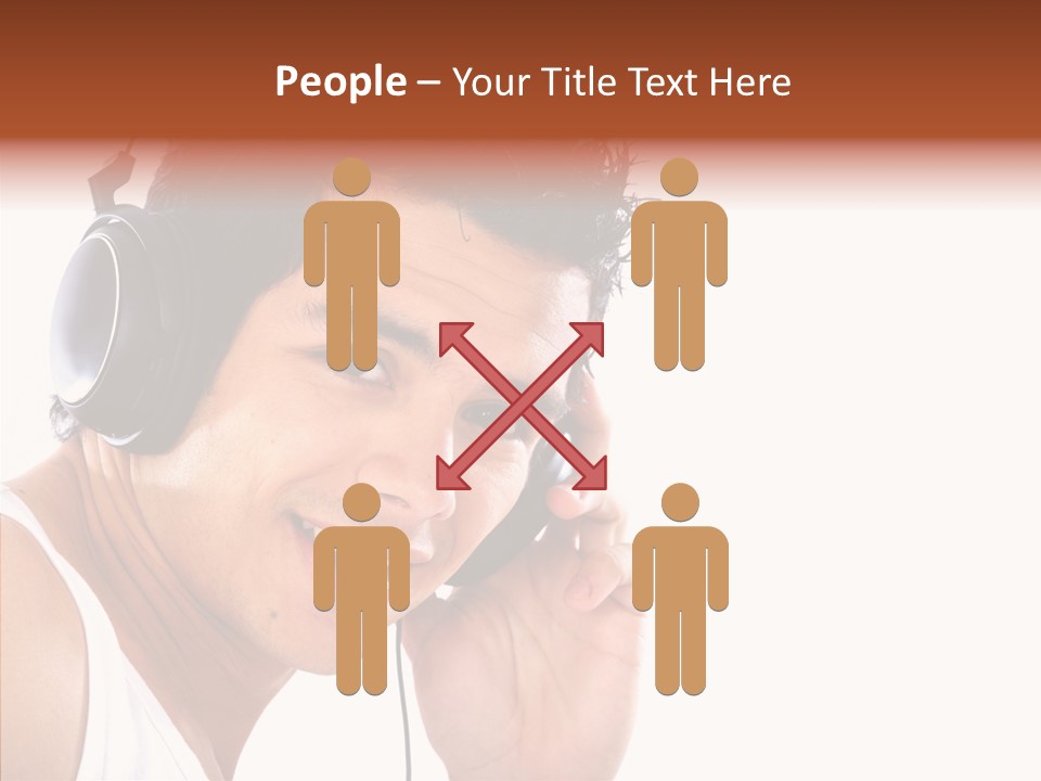 Record Headphones Guy PowerPoint Template