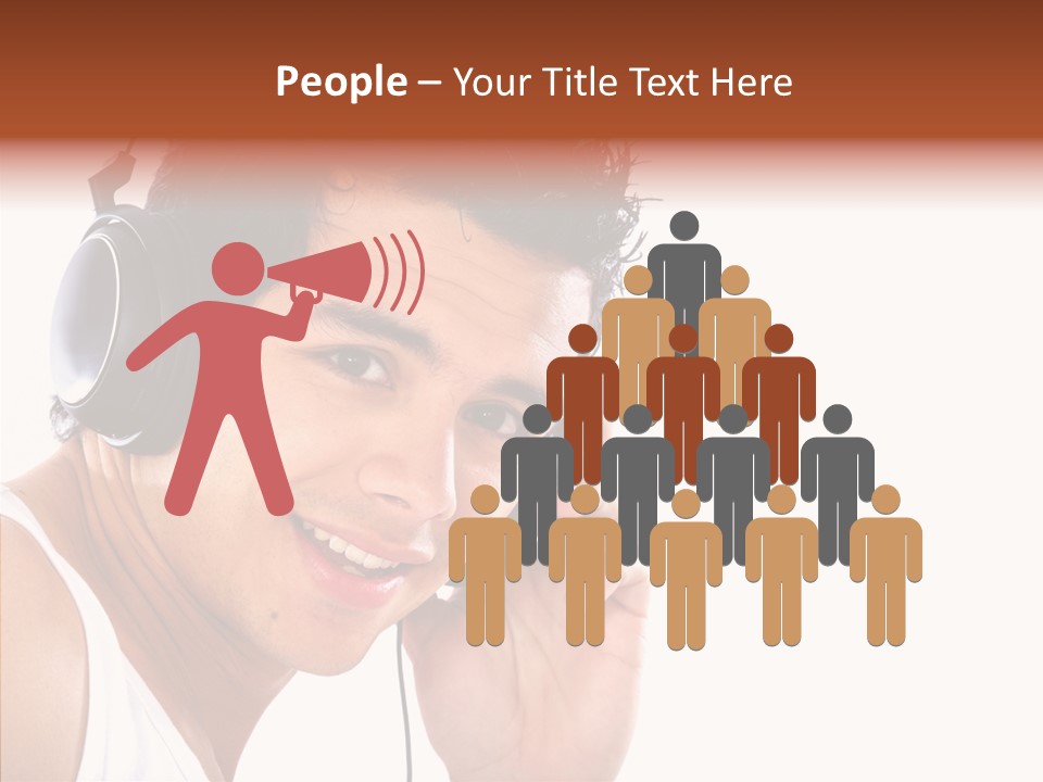 Record Headphones Guy PowerPoint Template