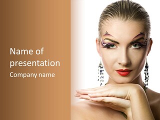 Creative Lips Body Art PowerPoint Template