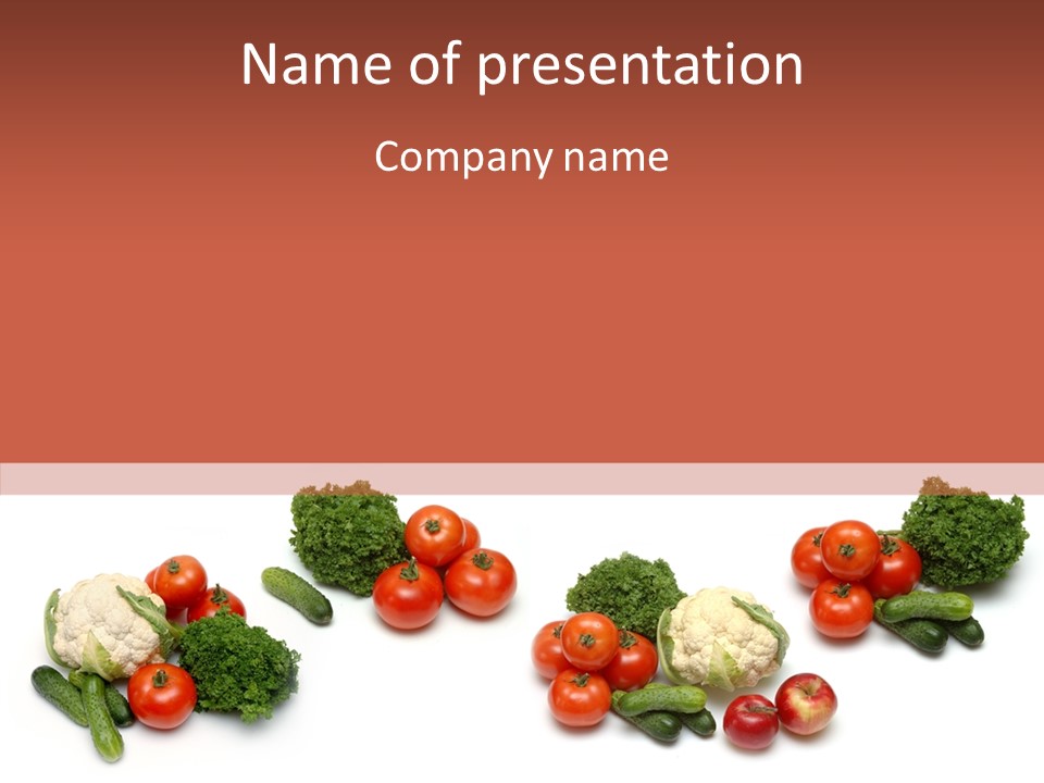 White Vegetable Object PowerPoint Template