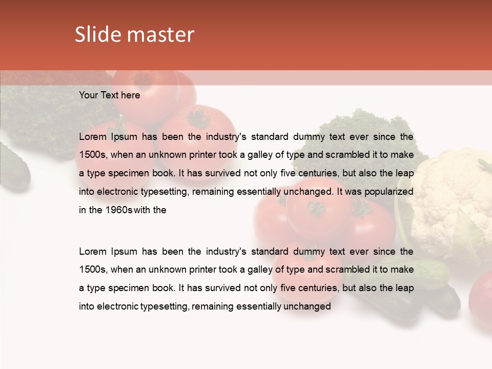 White Vegetable Object PowerPoint Template