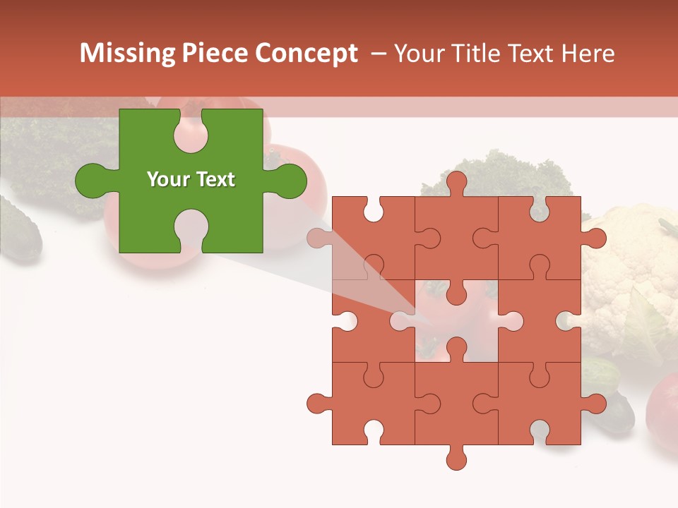 White Vegetable Object PowerPoint Template