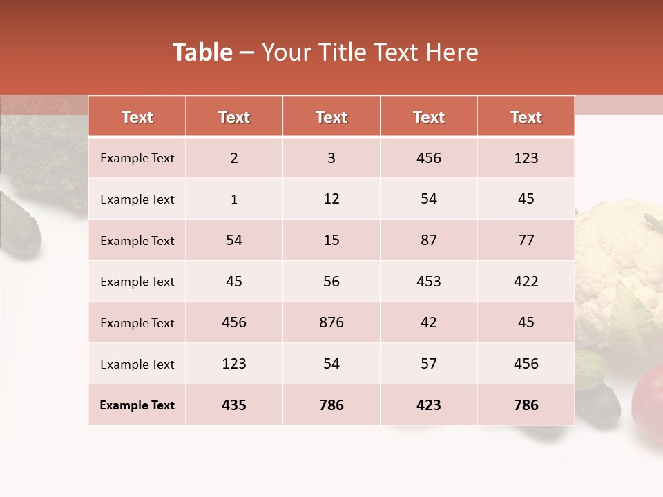 White Vegetable Object PowerPoint Template