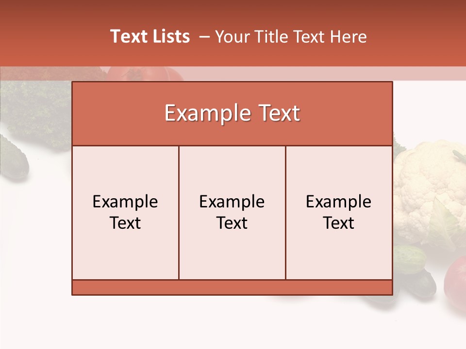 White Vegetable Object PowerPoint Template
