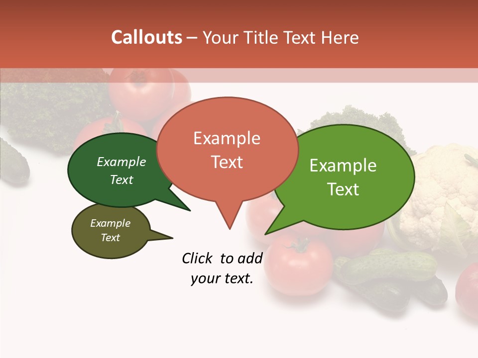 White Vegetable Object PowerPoint Template