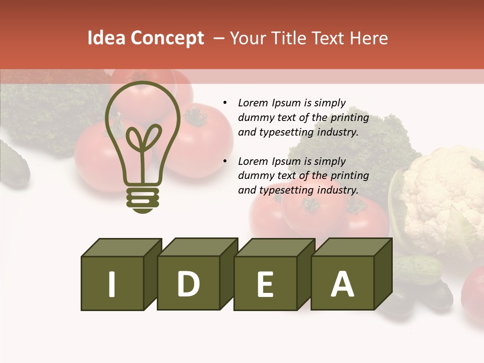 White Vegetable Object PowerPoint Template