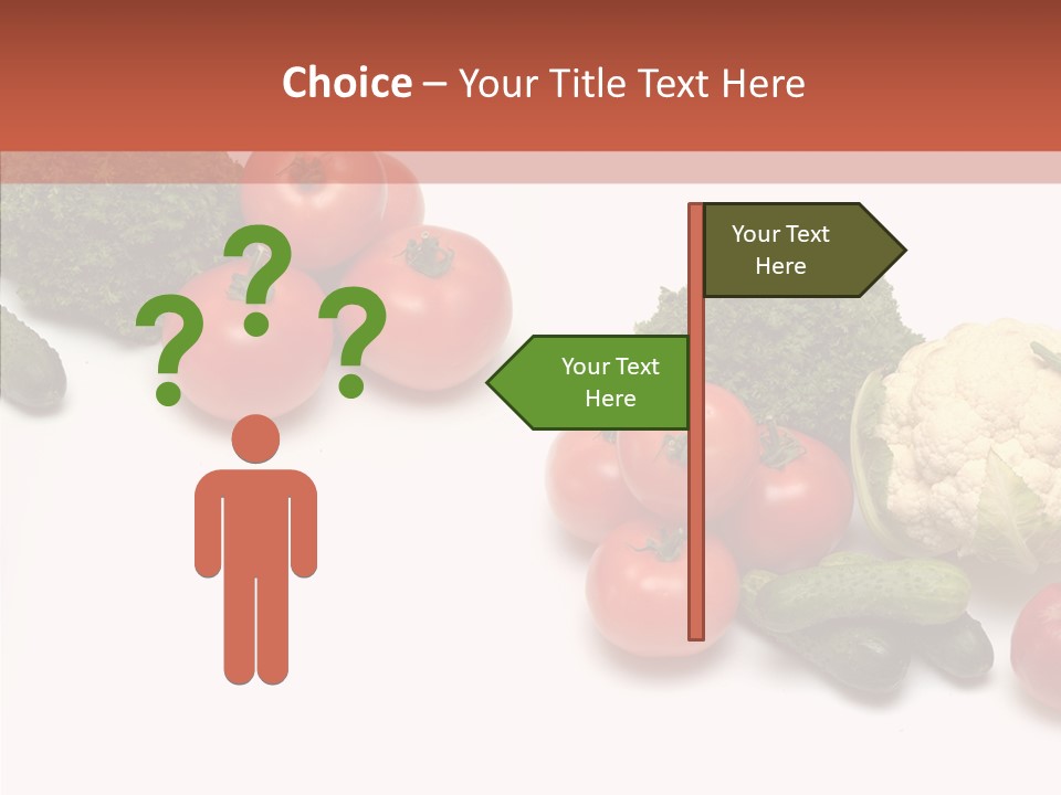 White Vegetable Object PowerPoint Template