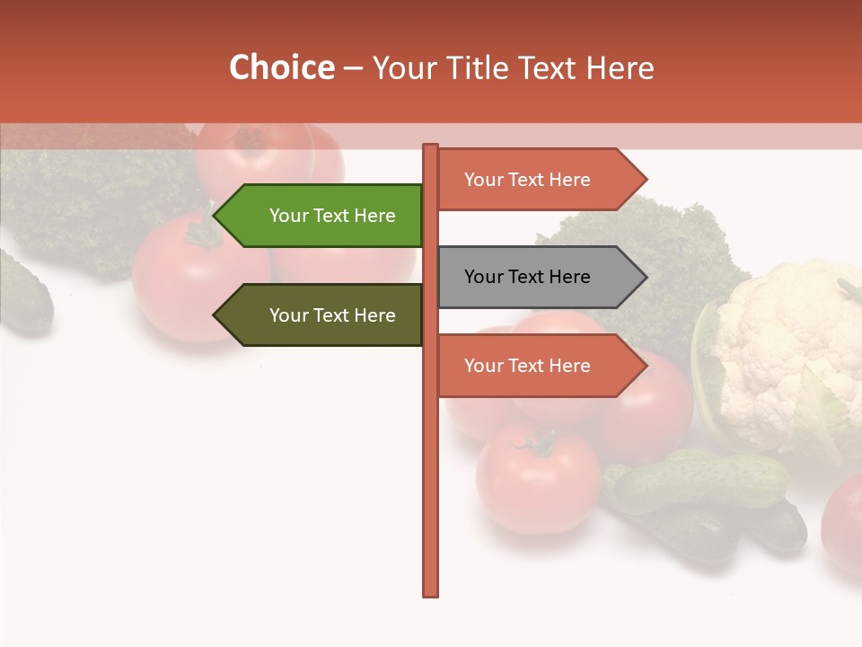 White Vegetable Object PowerPoint Template