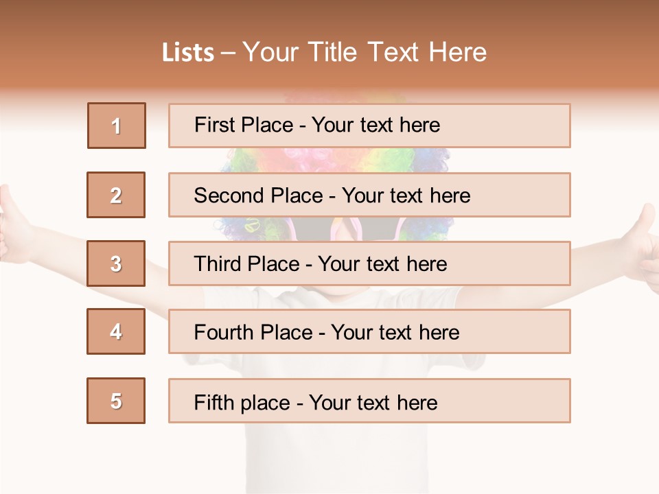 Child Little Thumbs Up PowerPoint Template