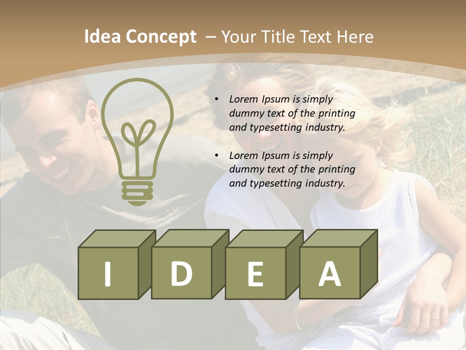 Father Woman Joy PowerPoint Template