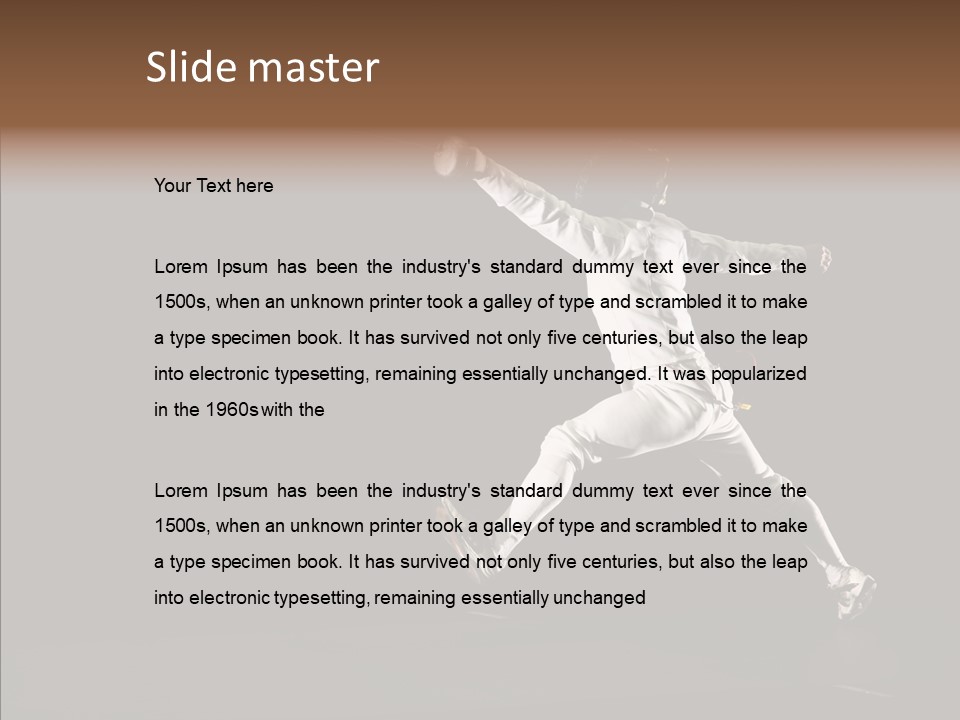 Fencing Black Swordsman PowerPoint Template