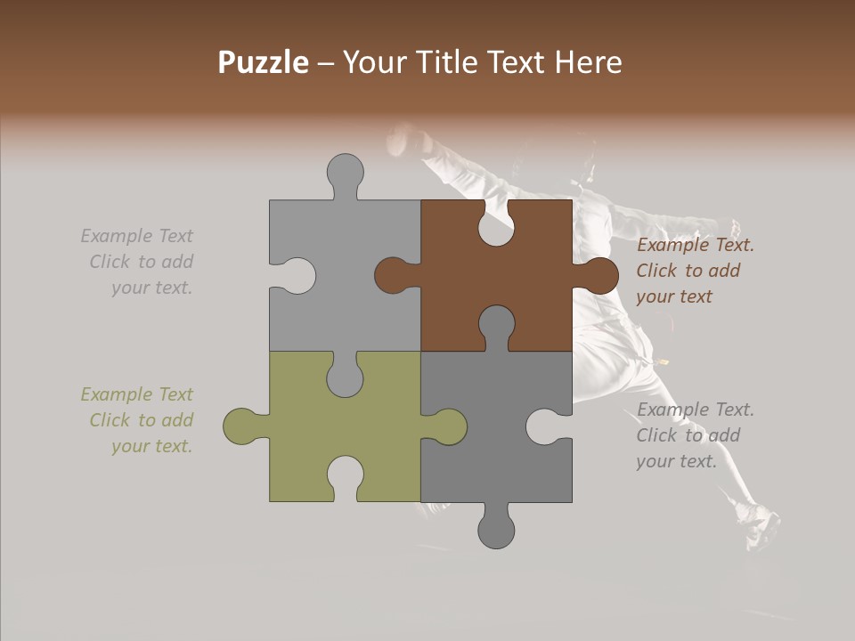 Fencing Black Swordsman PowerPoint Template