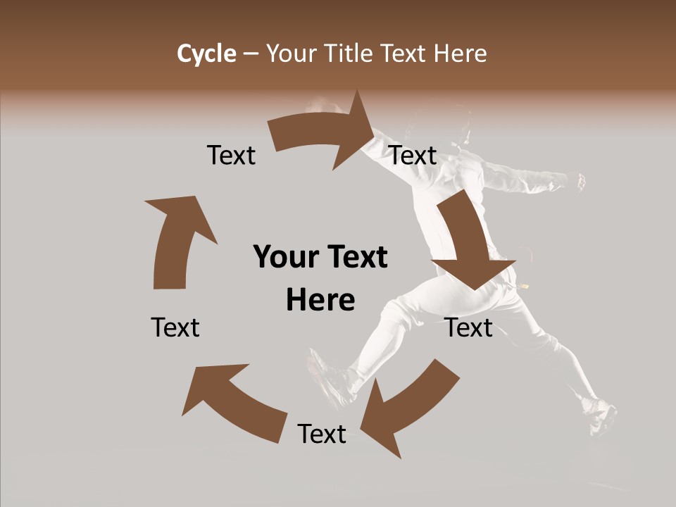 Fencing Black Swordsman PowerPoint Template