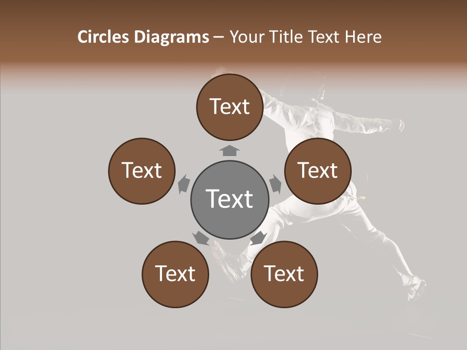 Fencing Black Swordsman PowerPoint Template