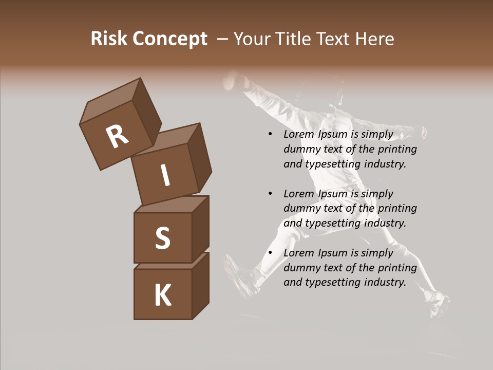 Fencing Black Swordsman PowerPoint Template