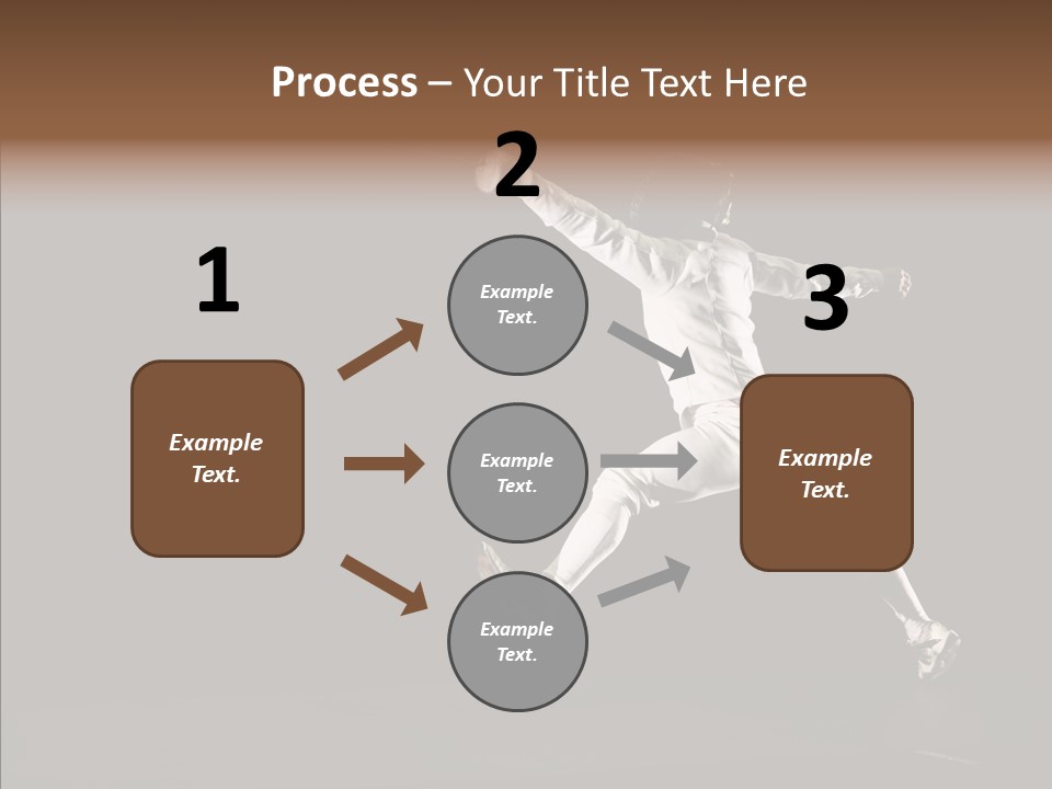 Fencing Black Swordsman PowerPoint Template