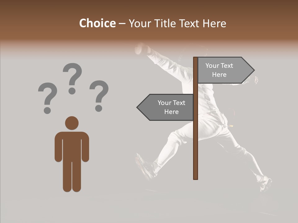 Fencing Black Swordsman PowerPoint Template